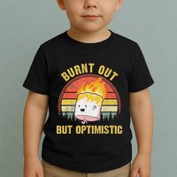 Burnt Out But Optimistic Cute Marshmallow For Camping Toddler T-Shirt