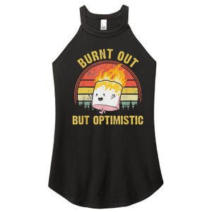 Burnt Out But Optimistic Cute Marshmallow For Camping Women's Perfect Tri Rocker Tank