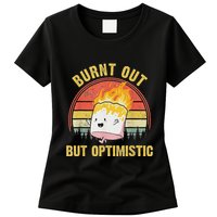 Burnt Out But Optimistic Cute Marshmallow For Camping Womens T-Shirt