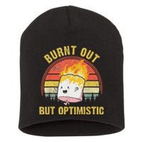 Burnt Out But Optimistic Cute Marshmallow For Camping Short Acrylic Beanie