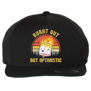 Burnt Out But Optimistic Cute Marshmallow For Camping Wool Snapback Cap