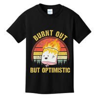 Burnt Out But Optimistic Cute Marshmallow For Camping Kids T-Shirt