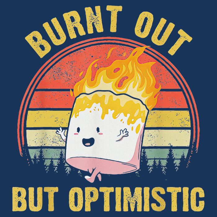 Burnt Out But Optimistic Cute Marshmallow For Camping Infant Baby Jersey Bodysuit