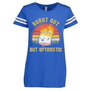 Burnt Out But Optimistic Cute Marshmallow For Camping Enza Ladies Jersey Football T-Shirt