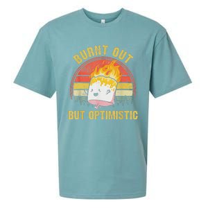 Burnt Out But Optimistic Cute Marshmallow For Camping Sueded Cloud Jersey T-Shirt