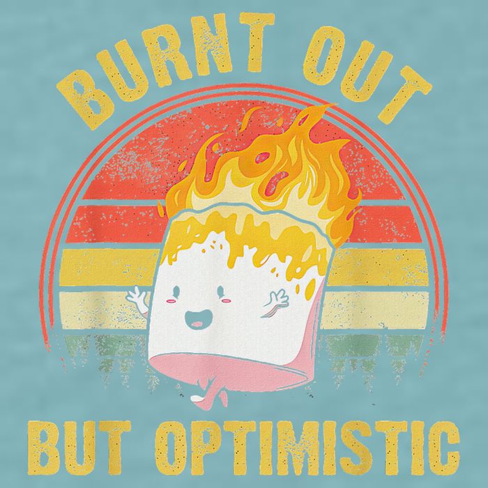 Burnt Out But Optimistic Cute Marshmallow For Camping Sueded Cloud Jersey T-Shirt