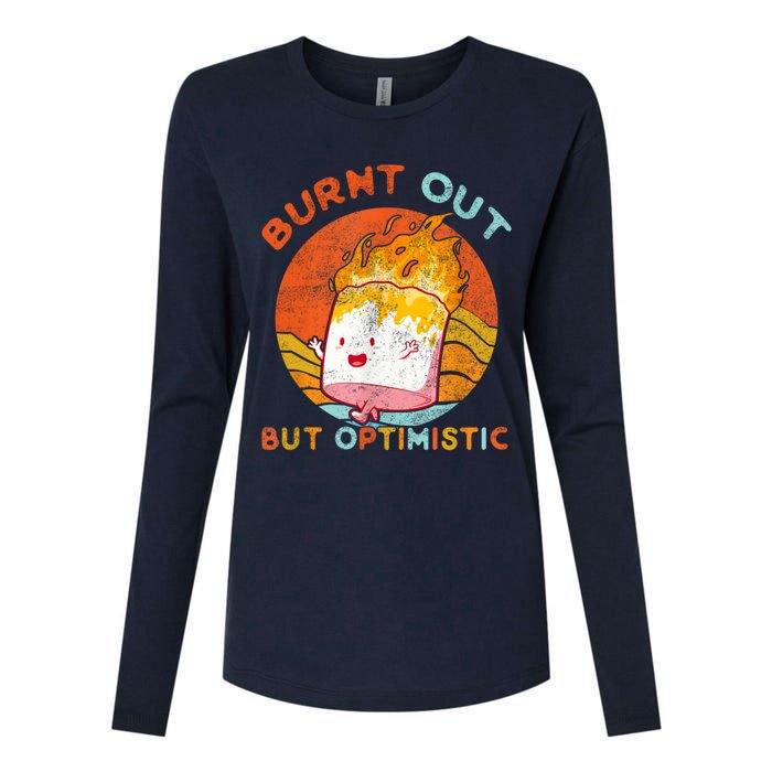 Burnt Out But Optimistic Retro Vintage Sunset Womens Cotton Relaxed Long Sleeve T-Shirt