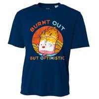 Burnt Out But Optimistic Retro Vintage Sunset Cooling Performance Crew T-Shirt