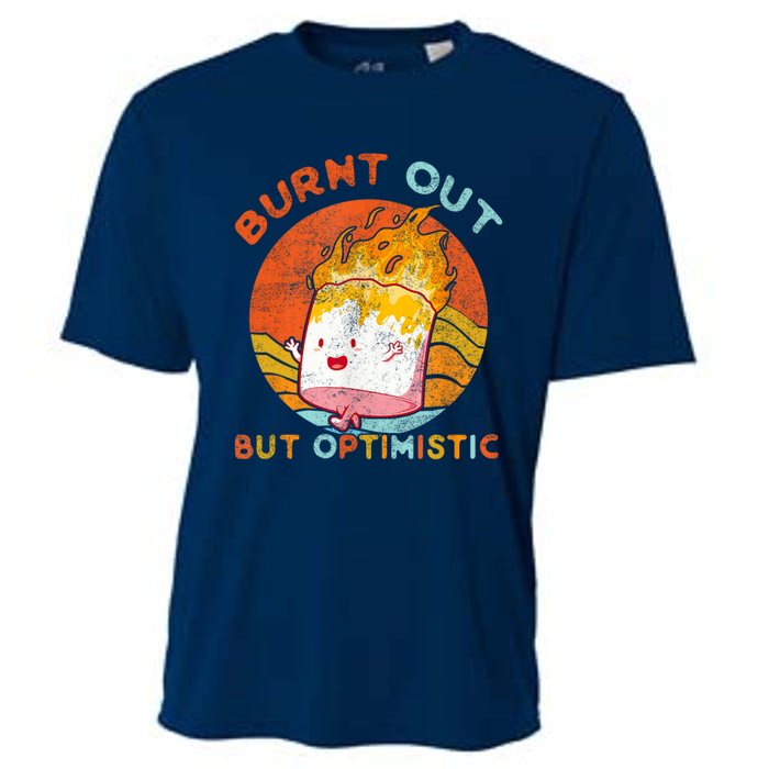 Burnt Out But Optimistic Retro Vintage Sunset Cooling Performance Crew T-Shirt