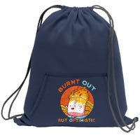 Burnt Out But Optimistic Retro Vintage Sunset Sweatshirt Cinch Pack Bag