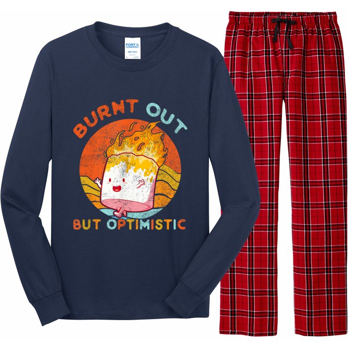 Burnt Out But Optimistic Retro Vintage Sunset Long Sleeve Pajama Set