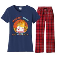 Burnt Out But Optimistic Retro Vintage Sunset Women's Flannel Pajama Set