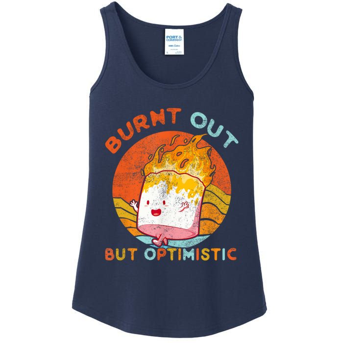 Burnt Out But Optimistic Retro Vintage Sunset Ladies Essential Tank