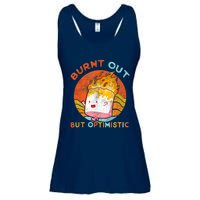 Burnt Out But Optimistic Retro Vintage Sunset Ladies Essential Flowy Tank