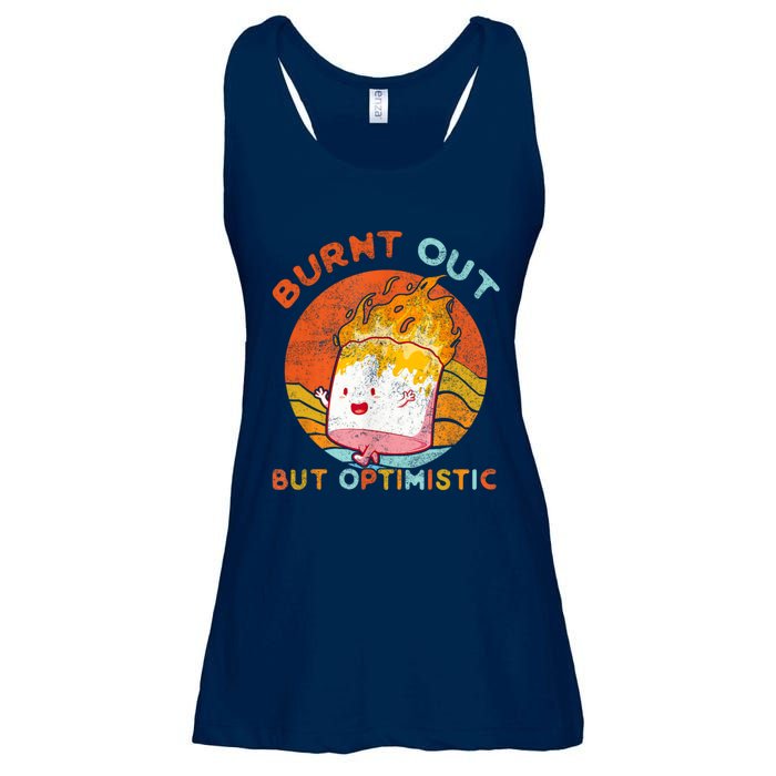 Burnt Out But Optimistic Retro Vintage Sunset Ladies Essential Flowy Tank