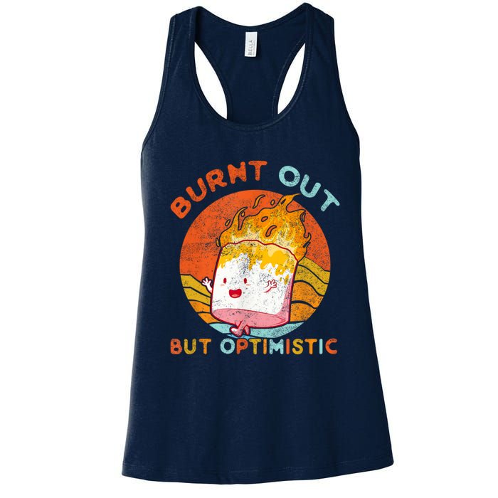 Burnt Out But Optimistic Retro Vintage Sunset Women's Racerback Tank