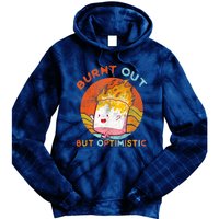 Burnt Out But Optimistic Retro Vintage Sunset Tie Dye Hoodie