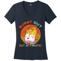 Burnt Out But Optimistic Retro Vintage Sunset Women's V-Neck T-Shirt