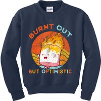 Burnt Out But Optimistic Retro Vintage Sunset Kids Sweatshirt