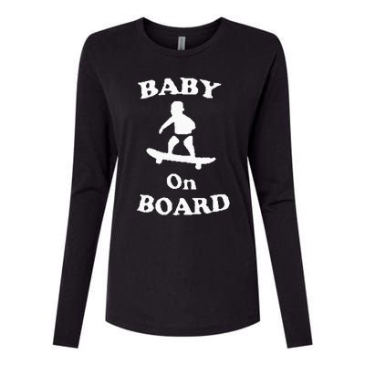 Baby On Board Skateboard Surf Solar Opposites Funny Meme Gag Womens Cotton Relaxed Long Sleeve T-Shirt