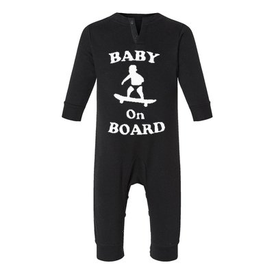 Baby On Board Skateboard Surf Solar Opposites Funny Meme Gag Infant Fleece One Piece