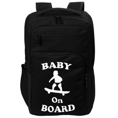 Baby On Board Skateboard Surf Solar Opposites Funny Meme Gag Impact Tech Backpack