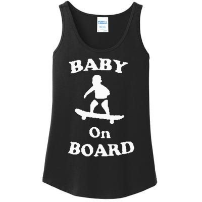 Baby On Board Skateboard Surf Solar Opposites Funny Meme Gag Ladies Essential Tank