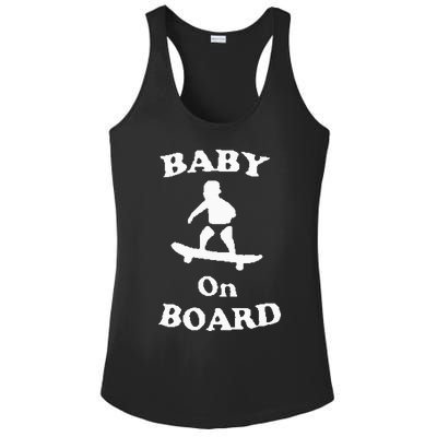 Baby On Board Skateboard Surf Solar Opposites Funny Meme Gag Ladies PosiCharge Competitor Racerback Tank