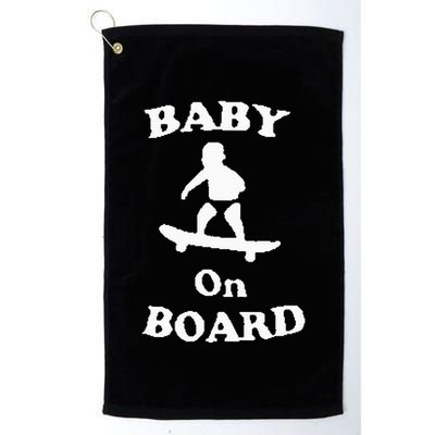 Baby On Board Skateboard Surf Solar Opposites Funny Meme Gag Golf Towel