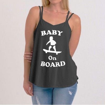 Baby On Board Skateboard Surf Solar Opposites Funny Meme Gag Women's Strappy Tank