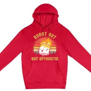 Burnt Out But Optimistic Cute Marshmallow For Camping Premium Pullover Hoodie