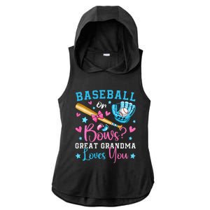 Baseball or Bows Great Grandma Loves You Cute Gender Reveal Ladies PosiCharge Tri-Blend Wicking Draft Hoodie Tank