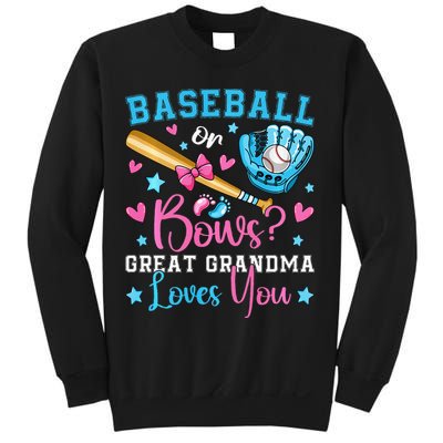 Baseball or Bows Great Grandma Loves You Cute Gender Reveal Sweatshirt
