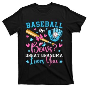 Baseball or Bows Great Grandma Loves You Cute Gender Reveal T-Shirt