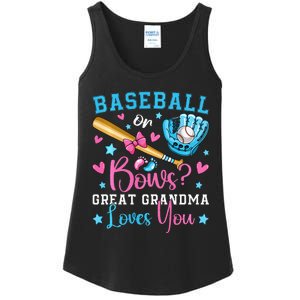 Baseball or Bows Great Grandma Loves You Cute Gender Reveal Ladies Essential Tank