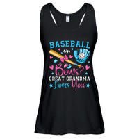 Baseball or Bows Great Grandma Loves You Cute Gender Reveal Ladies Essential Flowy Tank