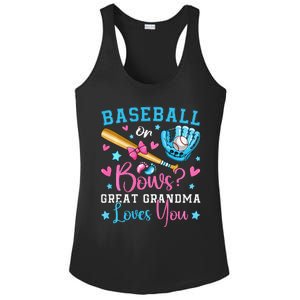 Baseball or Bows Great Grandma Loves You Cute Gender Reveal Ladies PosiCharge Competitor Racerback Tank