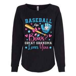 Baseball or Bows Great Grandma Loves You Cute Gender Reveal Womens California Wash Sweatshirt