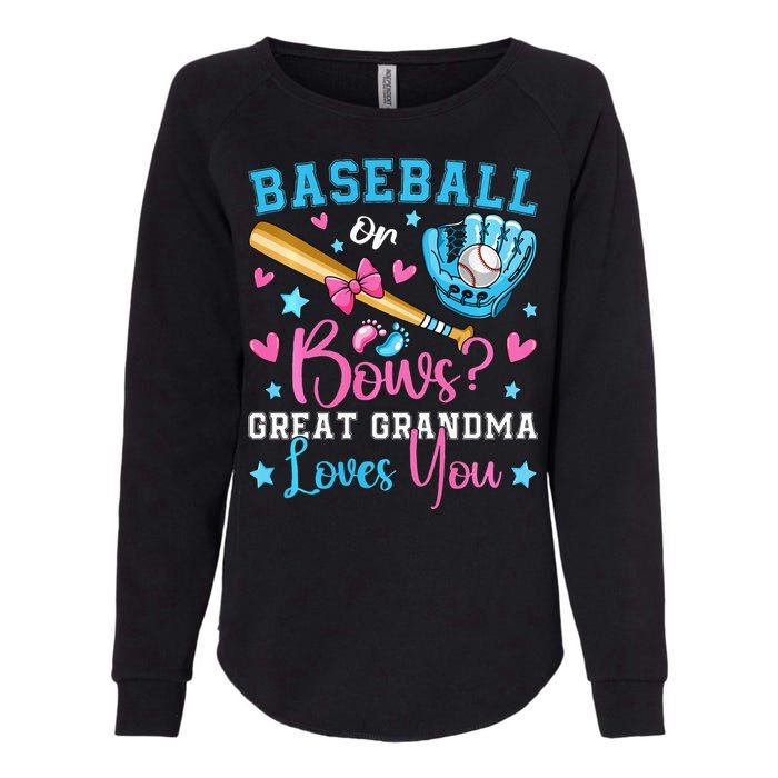 Baseball or Bows Great Grandma Loves You Cute Gender Reveal Womens California Wash Sweatshirt