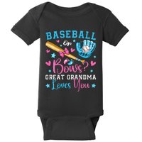 Baseball or Bows Great Grandma Loves You Cute Gender Reveal Baby Bodysuit