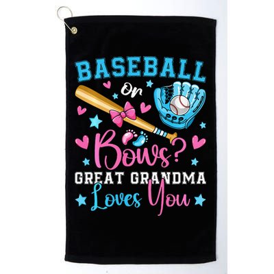 Baseball or Bows Great Grandma Loves You Cute Gender Reveal Golf Towel