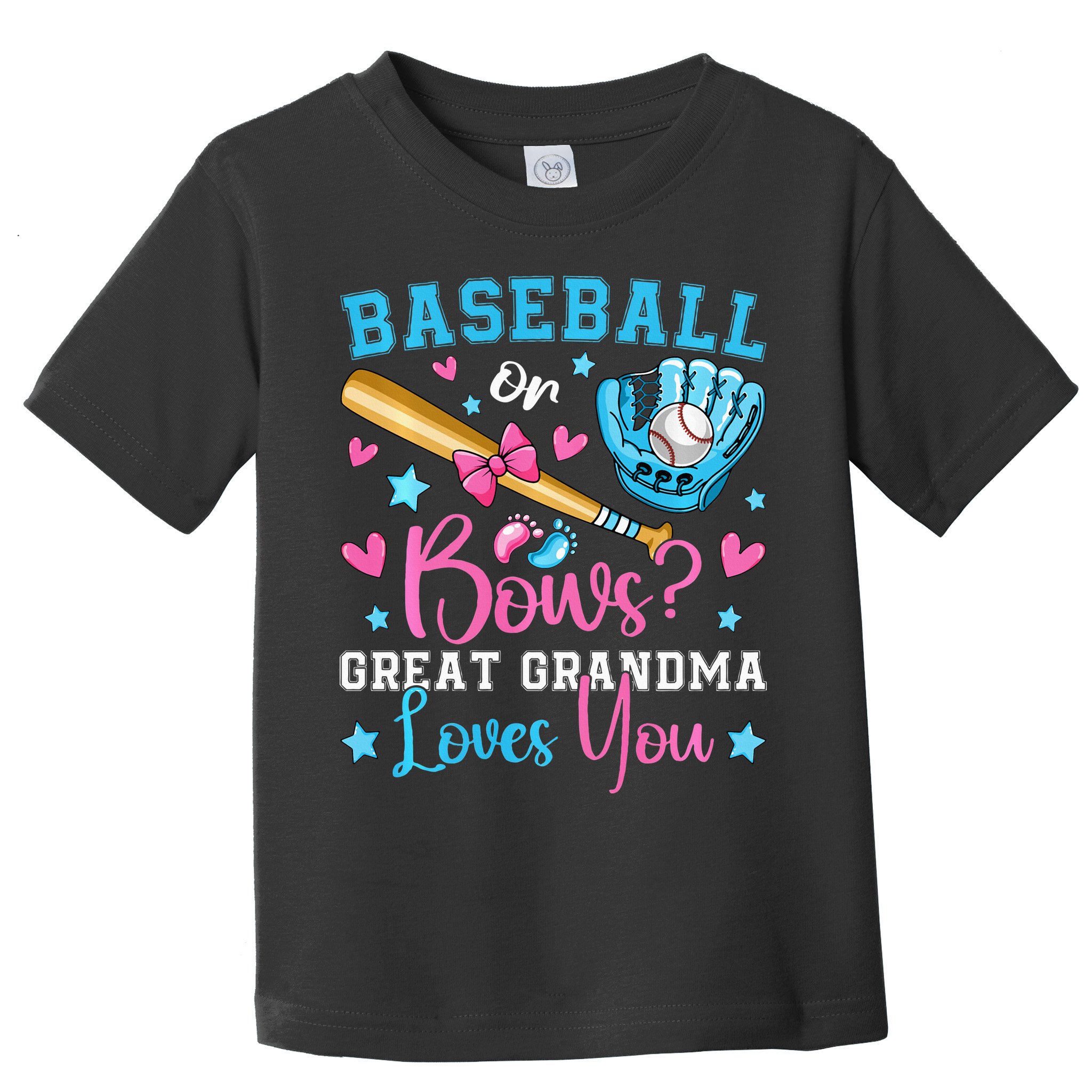Baseball or Bows Great Grandma Loves You Cute Gender Reveal Toddler T-Shirt