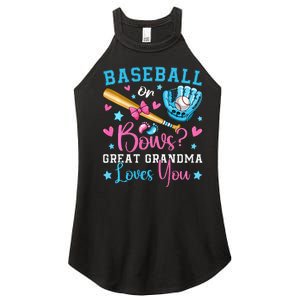 Baseball or Bows Great Grandma Loves You Cute Gender Reveal Women's Perfect Tri Rocker Tank