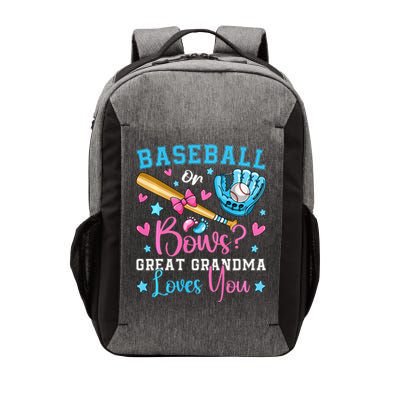 Baseball or Bows Great Grandma Loves You Cute Gender Reveal Vector Backpack