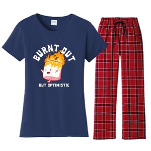 Burnt Out But Optimistics Funny Saying Humor Quote Women's Flannel Pajama Set