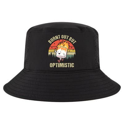 Burnt Out But Optimistic Funny Marshmallow For Camping Retro Cool Comfort Performance Bucket Hat