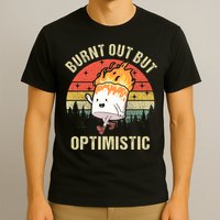 Burnt Out But Optimistic Funny Marshmallow For Camping Retro T-Shirt