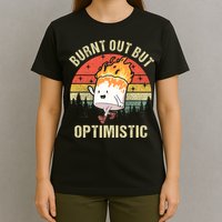 Burnt Out But Optimistic Funny Marshmallow For Camping Retro T-Shirt