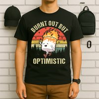 Burnt Out But Optimistic Funny Marshmallow For Camping Retro T-Shirt