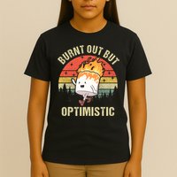 Burnt Out But Optimistic Funny Marshmallow For Camping Retro T-Shirt